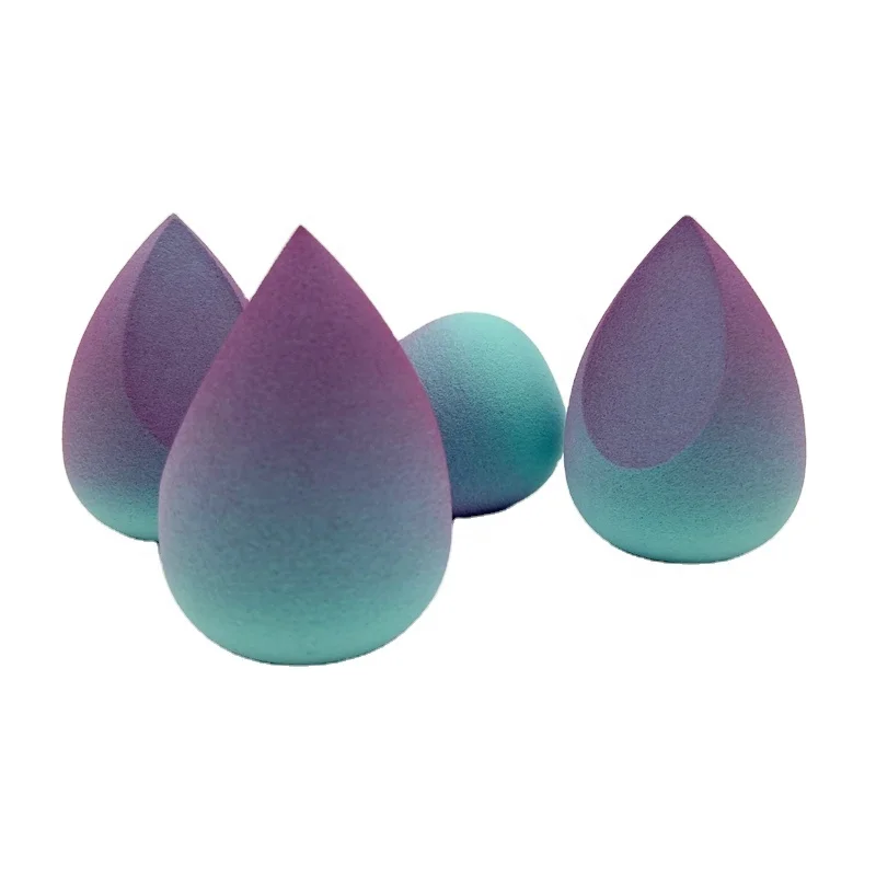 Wholesale Amazon Promotional cosmatics beauty makeup Purple sponge New Style esponja de maquillaje Gradient Color Makup sponge