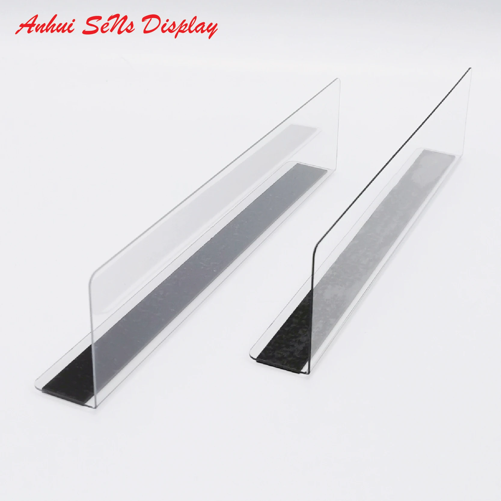 Good Price 5pcs Clear Acrylic Shelf Divider with Magnet Strip L Shape Separator Clear Shelf Divider