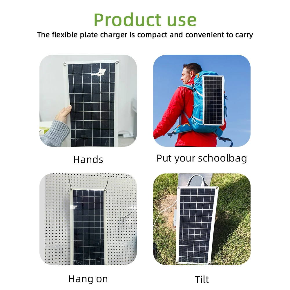 Mini 10W Waterproof Flexible Portable Chargeable Solar Power Bank Solar Panel Outdoor Charger 10W