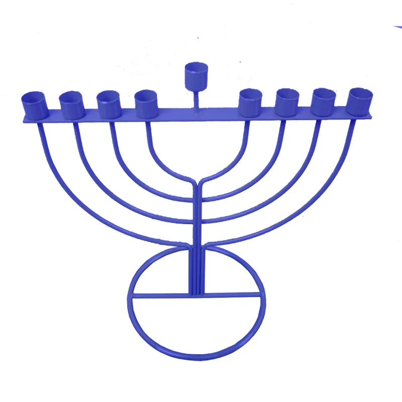 Традиционная Judaica Hanukkah Menorah из полированного металла элегантный позолоченный держатель для свечи в еврейском стиле с девятью ветвями
