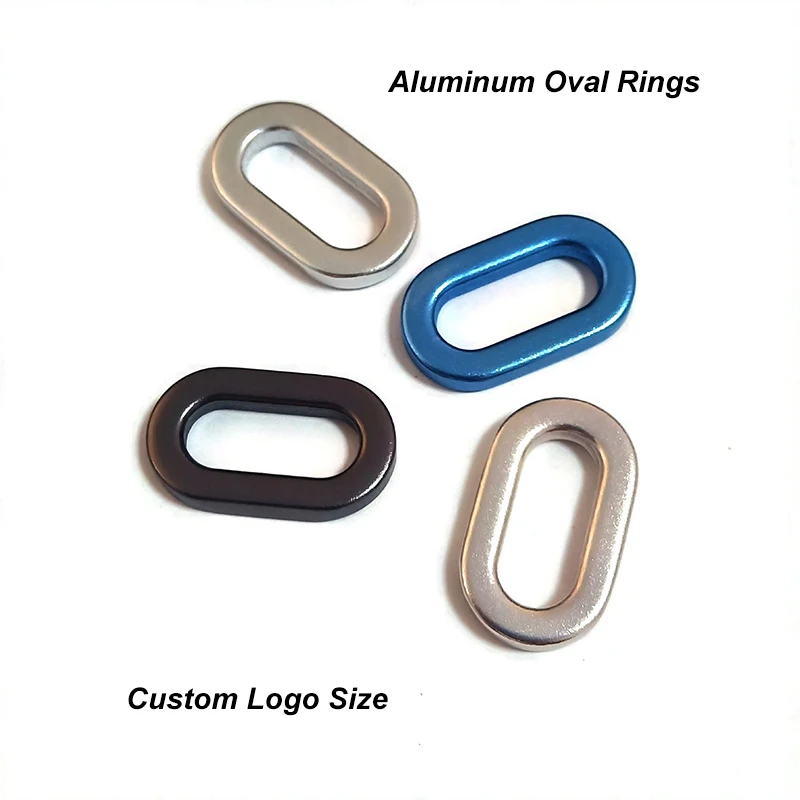 Wholesale Metal Heavy 20mm Seamless Oval Rings Flat Aluminum Ring Buckles Loop Hardware Accessory For Bag