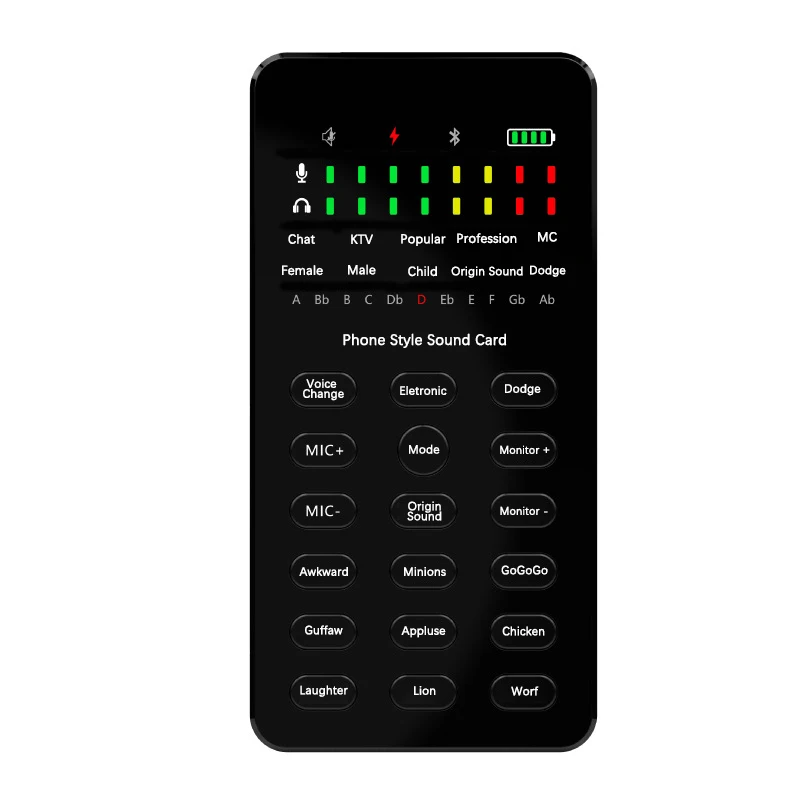 Portable Outdoor Mobile Style Sound Card V6 Studio Live Streaming Recording