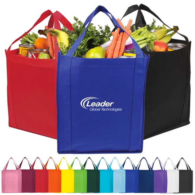 Custom Printing Recycled laminated non-woven shopping bag,Large Supermarket Non Woven Shopping Bag for food