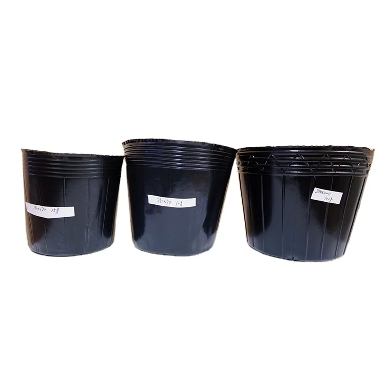 300x240mm 5 Holes HDPE Black Nursery Soft Flower Pots