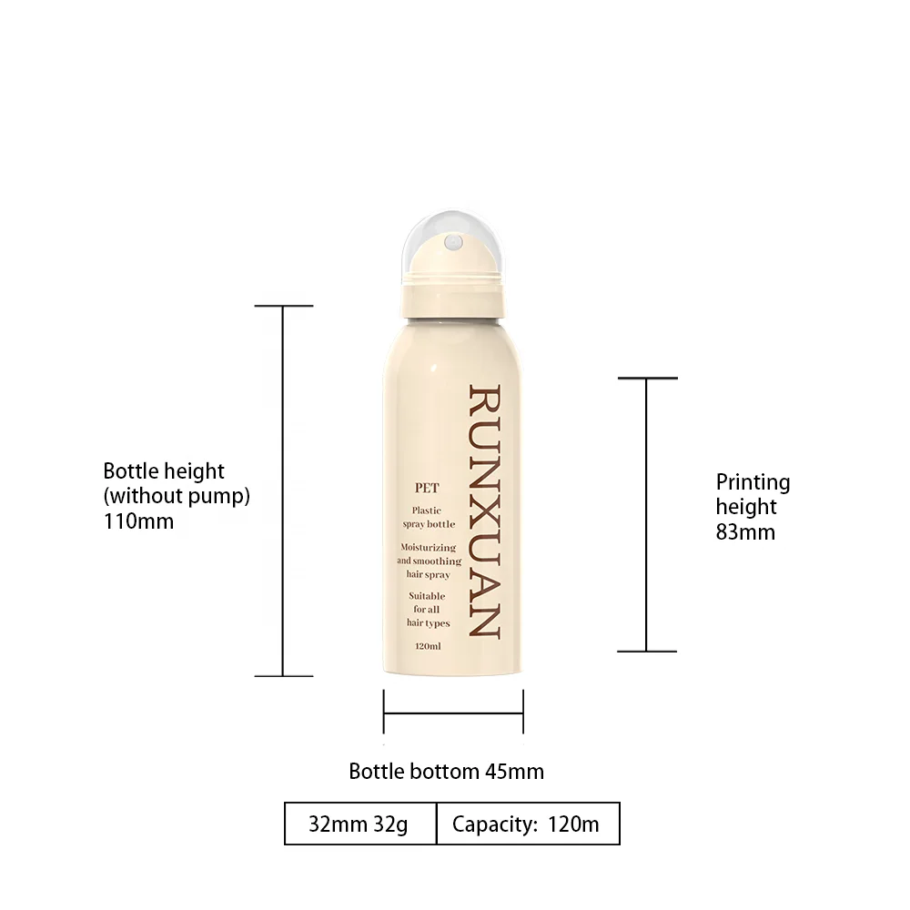 Moisturizing Hydration Mist Sunscreen Spray Bottle 100/120/150/180/200ml Runxuan Tanning Whitening Skincare Cosmetic Packaging