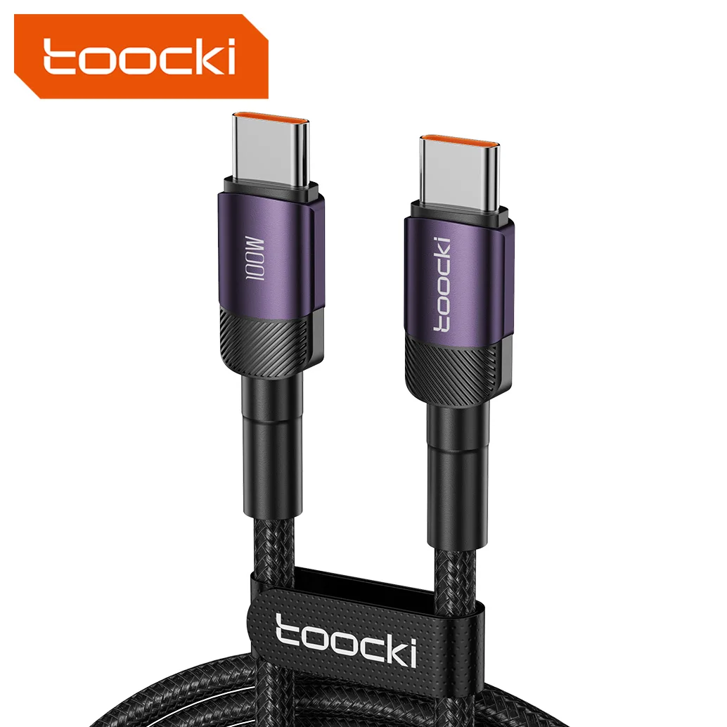 Hot Sale Toocki Type C To Type C Cable 100W PD Fast Charging Type C Usb Cable 5A Vooc Flash Charger Data Wire