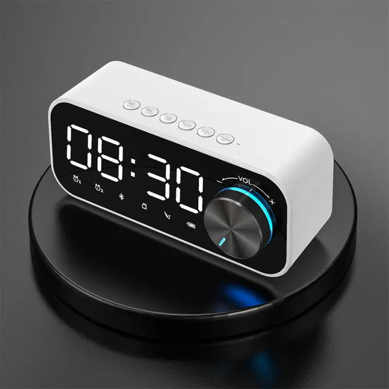  B126 2020 New Wireless BT Speaker Alarm Clock Digital Display LED Subwoofer Music Player