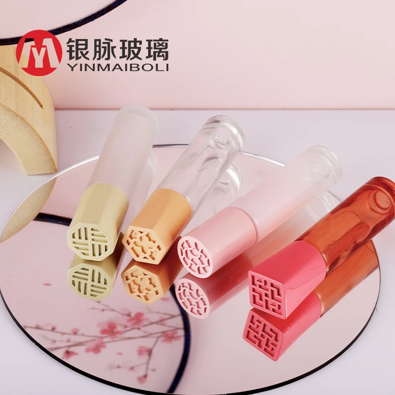 Chinese ethnic style amber 10ml empty round eye essential oil roller bottle glass roller bottle with stainless steel roller