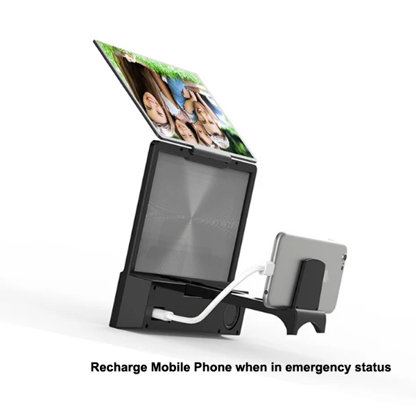 Kingamei2021 8 inches Screen Magnifier 3D Smart Mobile Phone Movies Amplifier with Bluetooth Speaker HD portable Phone Projector