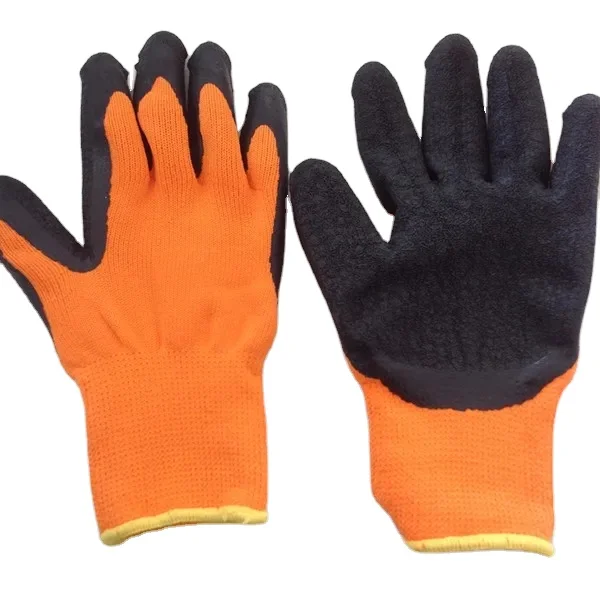 10 Gauge Poly Cotton warm Latex Coated 85g /65g Rubber Coated Latex Construction Hand Rubber Gloves Work Latex Coated Gloves
