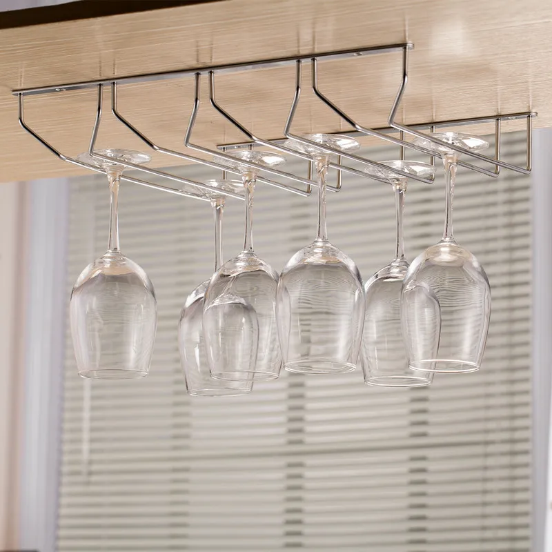 Hanging Stemware Wine Glass Holder Under Cabinet Glasses Storage Hanger