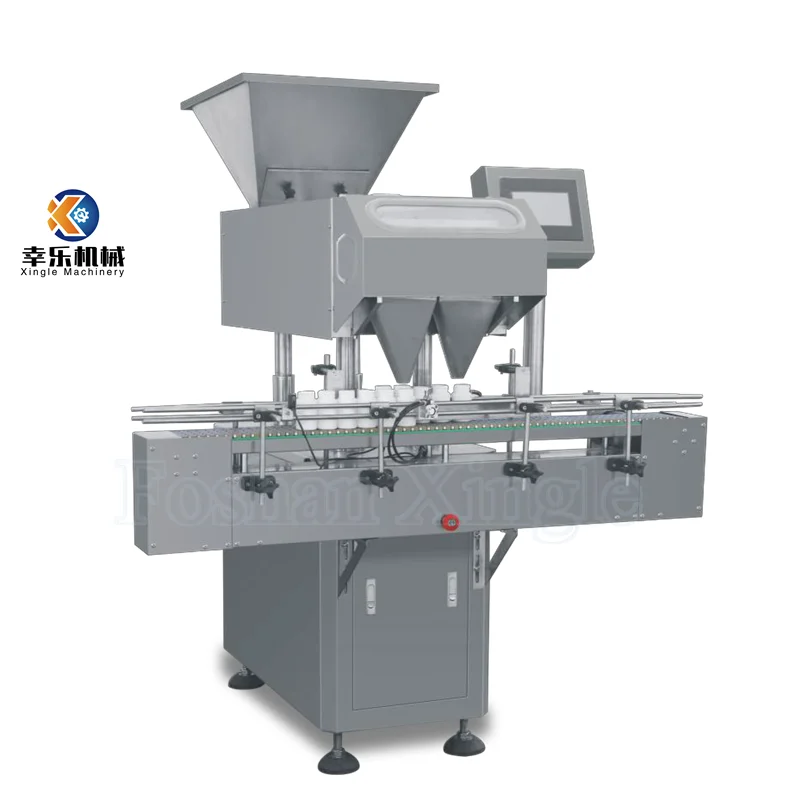 Automatic Gummies Capsule Softgel Packing Candy Desiccant Tablet Counting Plastic Bottling Capping And Labeling Machine