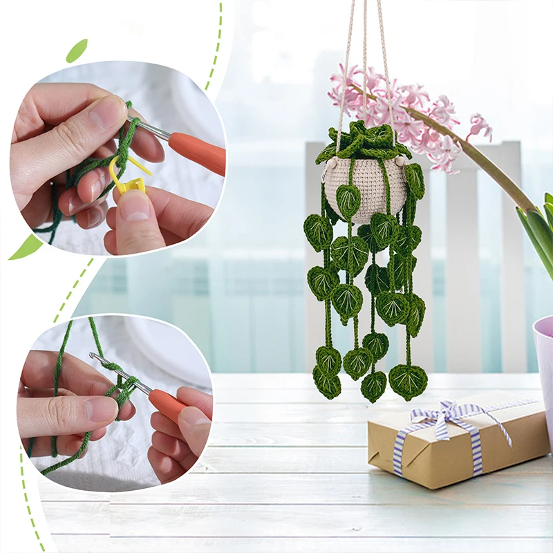 Home Decor DIY Handmade crochet hand made Hanging Plants Indoor Outdoor crochet plants