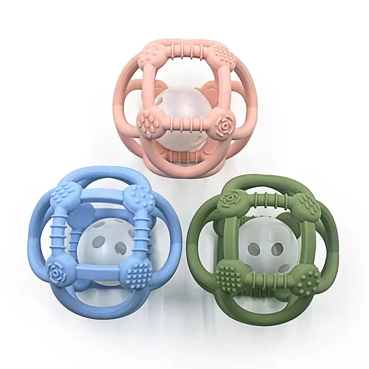 High Quality Sensory Ball babi Silicone Teether Non-toxic Silicone BPA Free Silicone Baby Teether Chewing Ball Toys