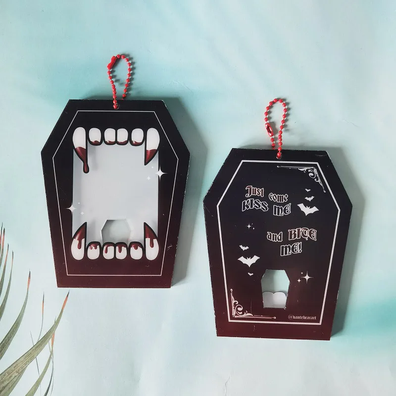 Customize your own design cute acrylic card holder plastic double sided photo card holder charms