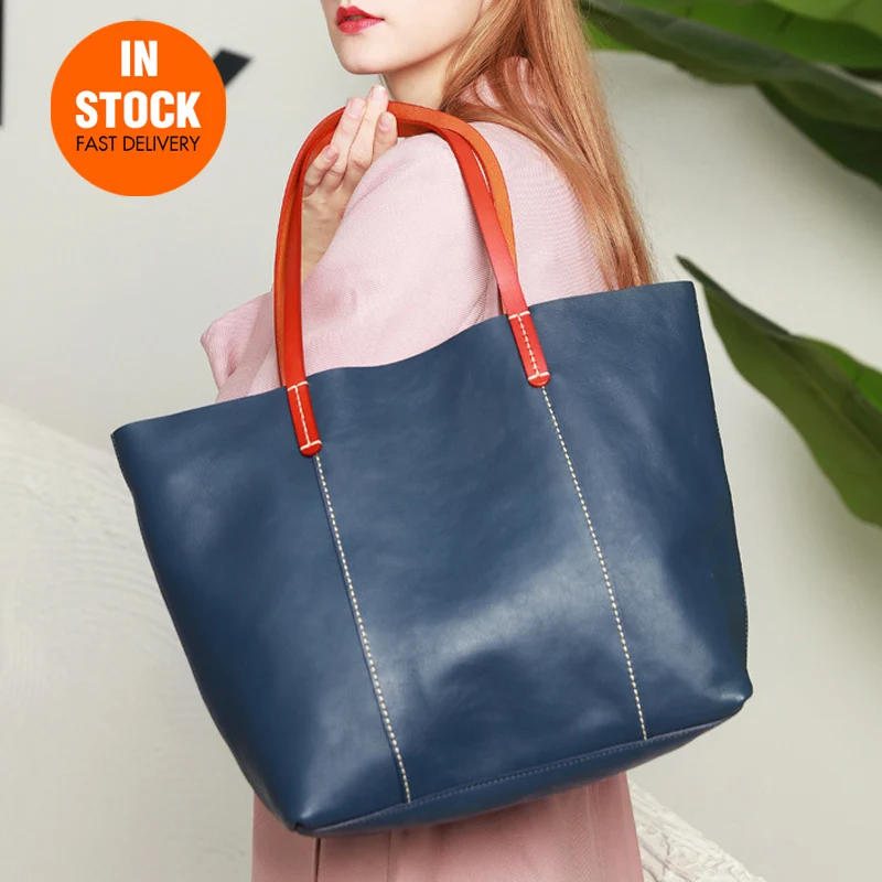 china Factory hot sale 2024 new women high-end Fashion Genuine leather Shoulder large capacity tote bags for ladies