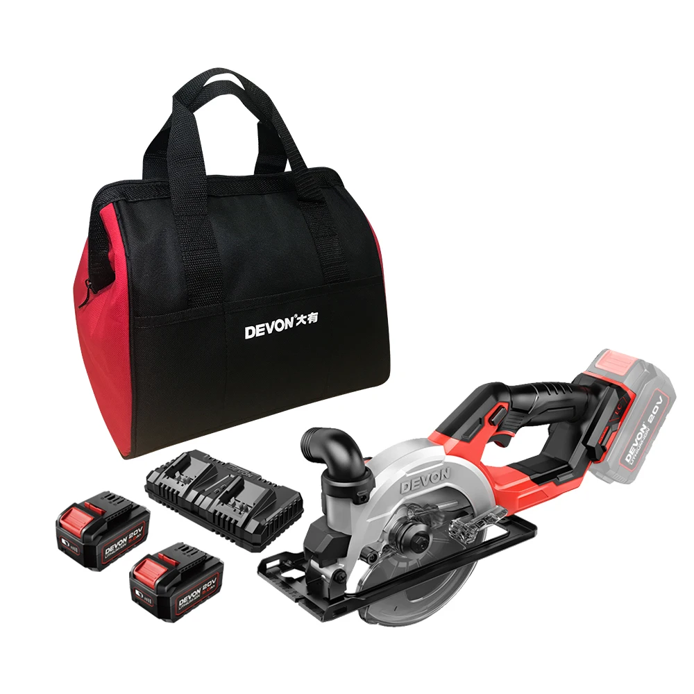 DEVON 20V Brushless Electric Mini Cordless Circular Track Saw with Guide Rail Machine Wood Cutting
