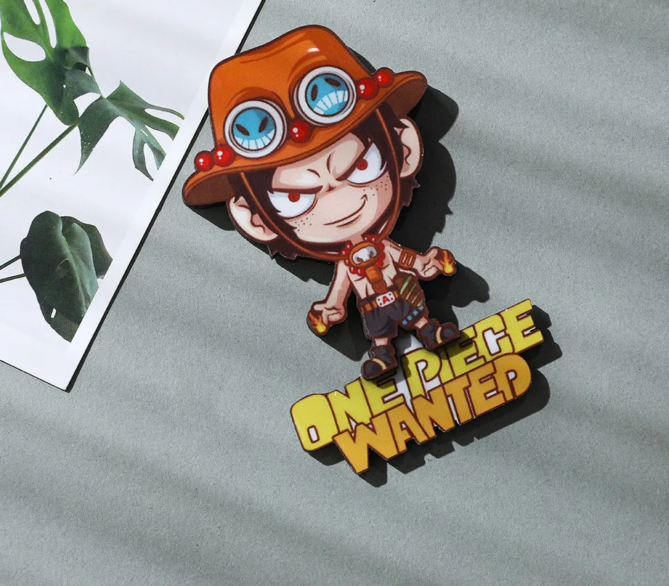 High Quality Fridge Magnets Creative Cartoon Wood 3D Piece Luffy Zoro Chopper Sanji 3D Anime Fridge Magnet for Xmas Gift