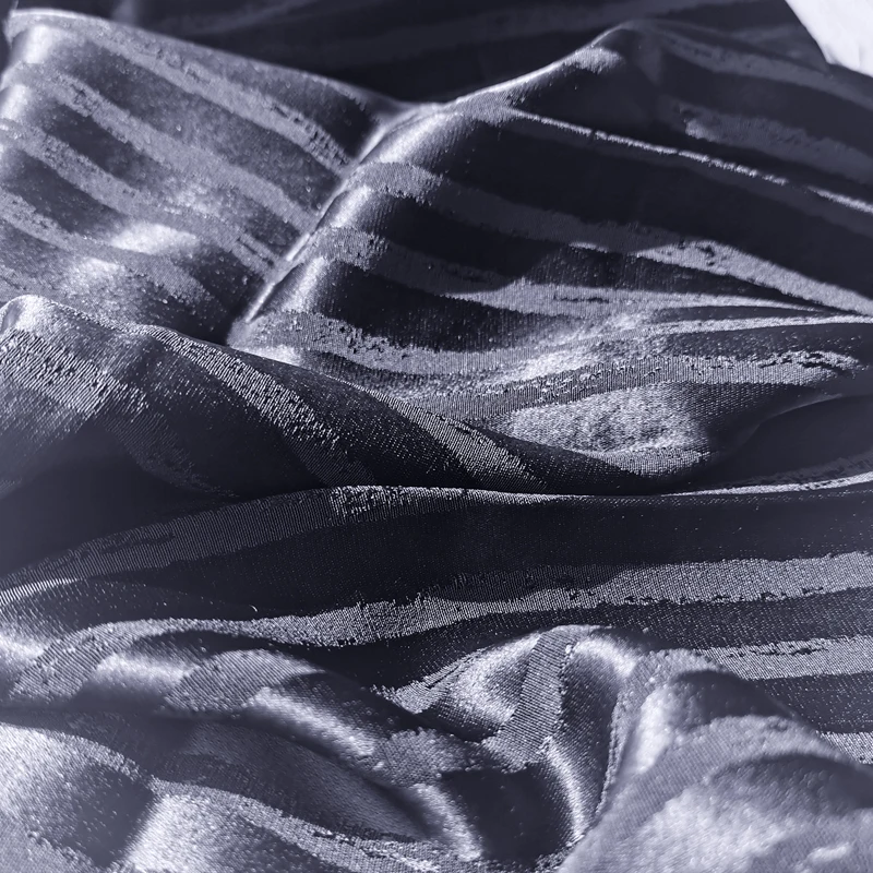 Acetate stripe jacquard dobby silk satin fabric