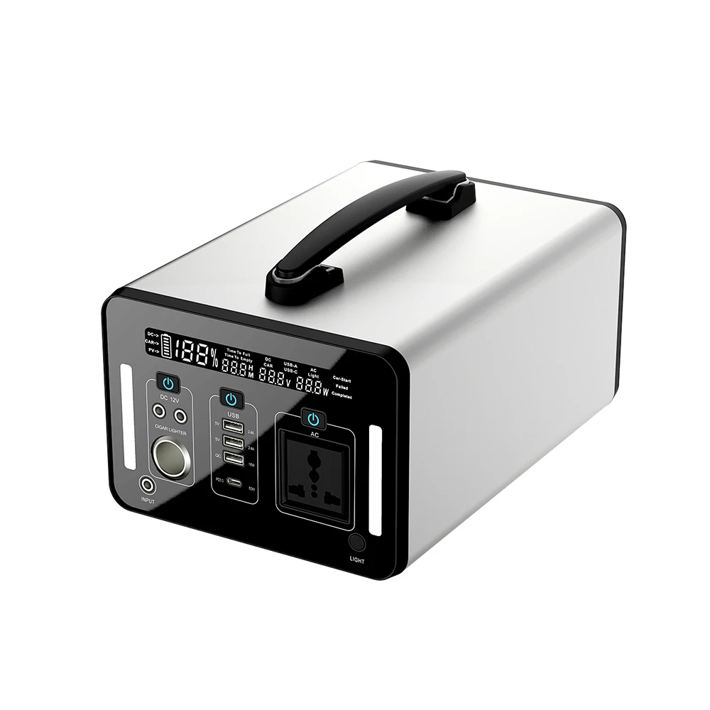 Портативная уличная аккумуляторная батарея 2021 Вт, система хранения солнечной энергии, перезаряжаемая резервная электростанция со светодиодным дисплеем для подсветки, 1000