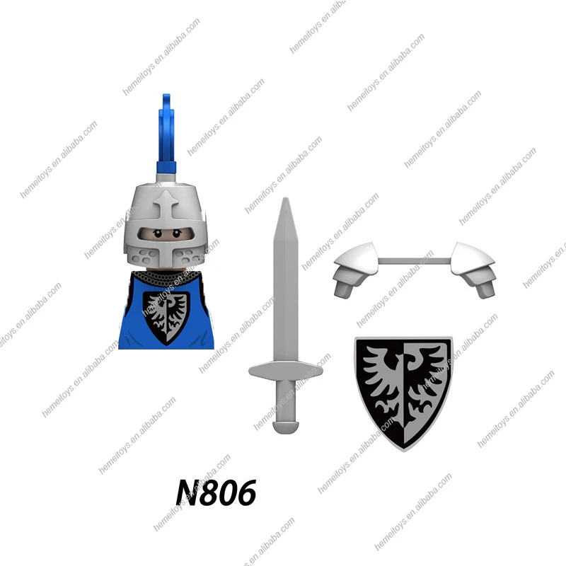 N805-808 Raven Black Hawk Red Lion The Dark Knight  Mini Plastic Medieval Knight Army Figure Building Blocks toys