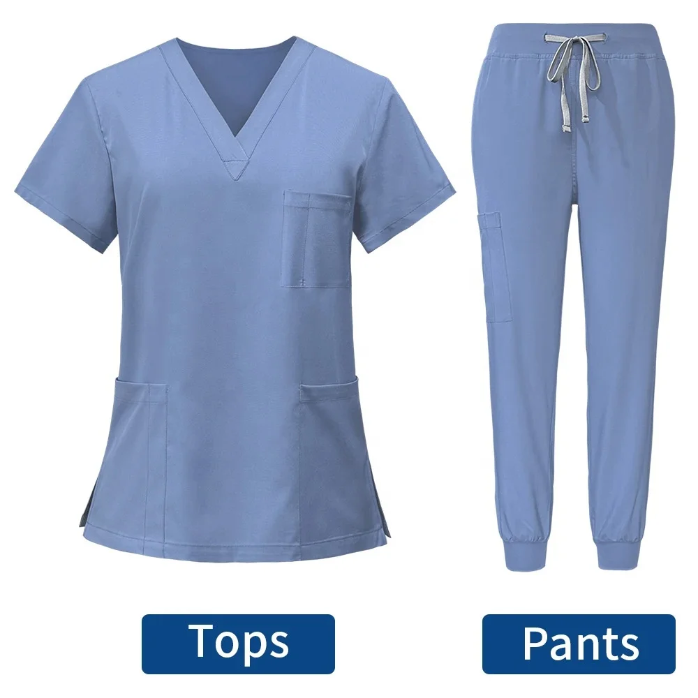 Manufacturer 2024 New Scrubs Uniforms Spa Dental Clinic Beauty Hair Salon Pet Hospital Spandex Custom Nurse Uniforms Scrub Set