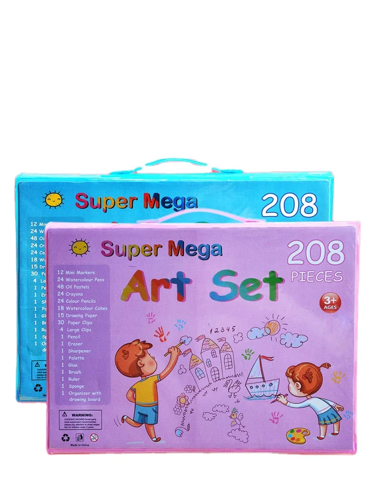 Drawing Art set, Painting Graffiti Paint Brush Set/208 pieces art drawing set with easel kit for kids