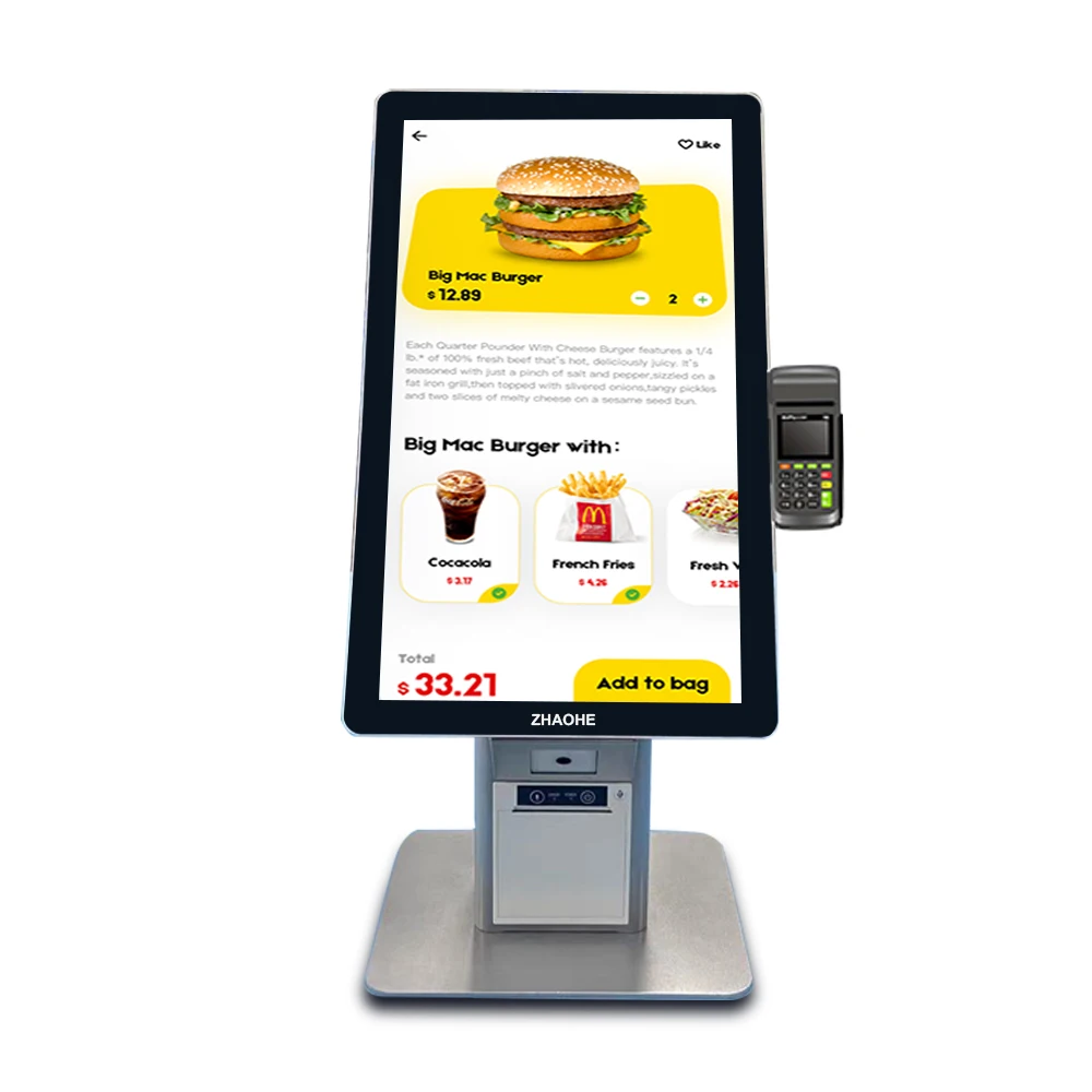 21.5inch windows o android kiosk with customer display self checkout kiosk machine for pharmacy