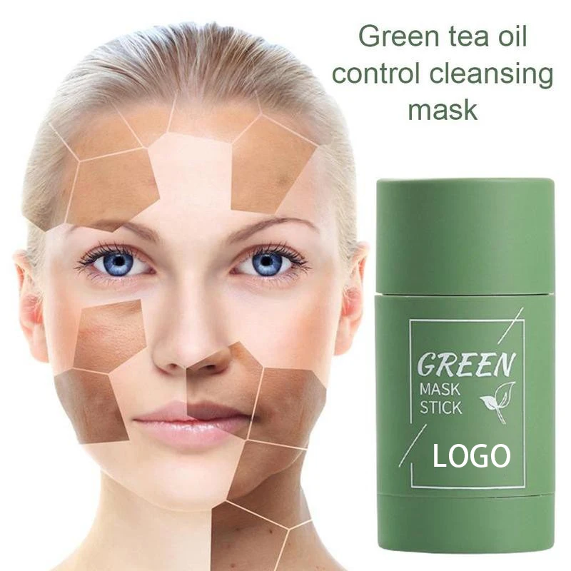 OEM Private label Blemish Clearing Eggplant Facial poreless Nourishing Green Tea Mask Stick Face Skin Care Purifying Clay Mu
