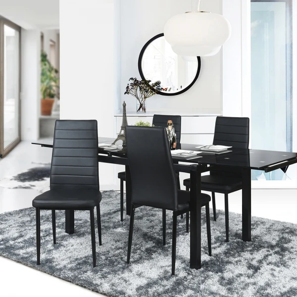 Wholesale modern oval Custom glass table with chair marble dining table and chair