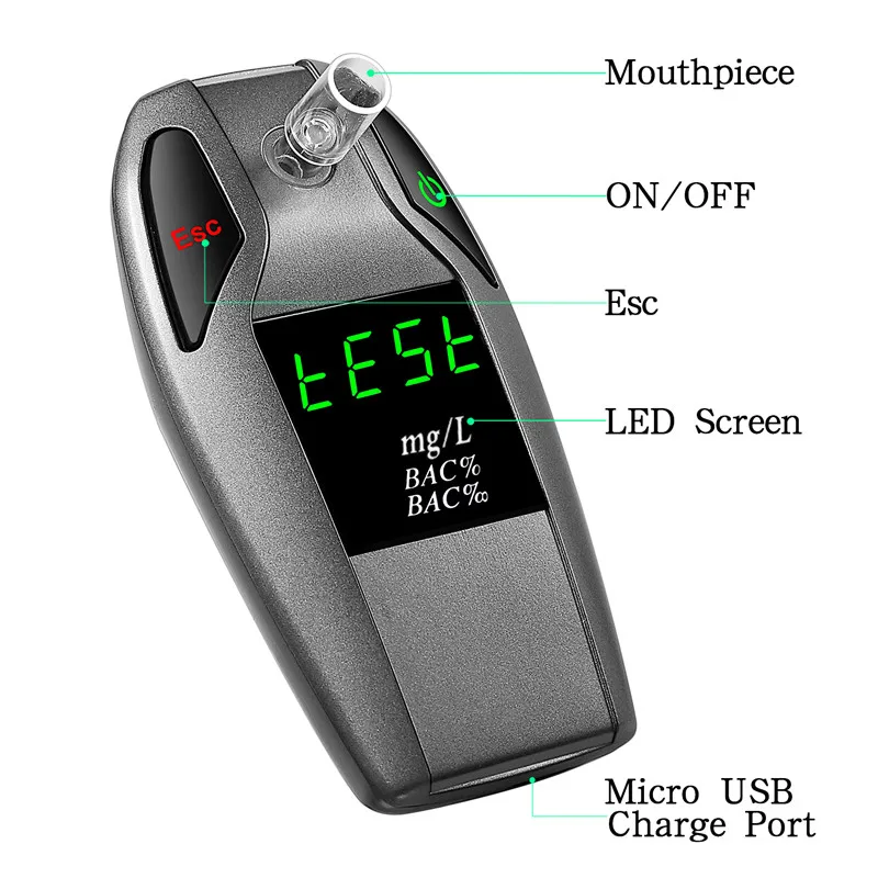 OEM ODM Fuel Cell Alcohol Checker Detector Electro-chemical Sensor Breathalyser Digital Breath Alcohol Tester Price Breathalyzer