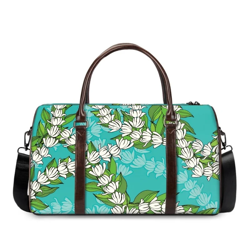 Hawaiian Maile Leaves Travel Handbag for Unisex Drop Shipping Print on Demand Journey Bag Durable Waterproof Man Wanderlust Bag