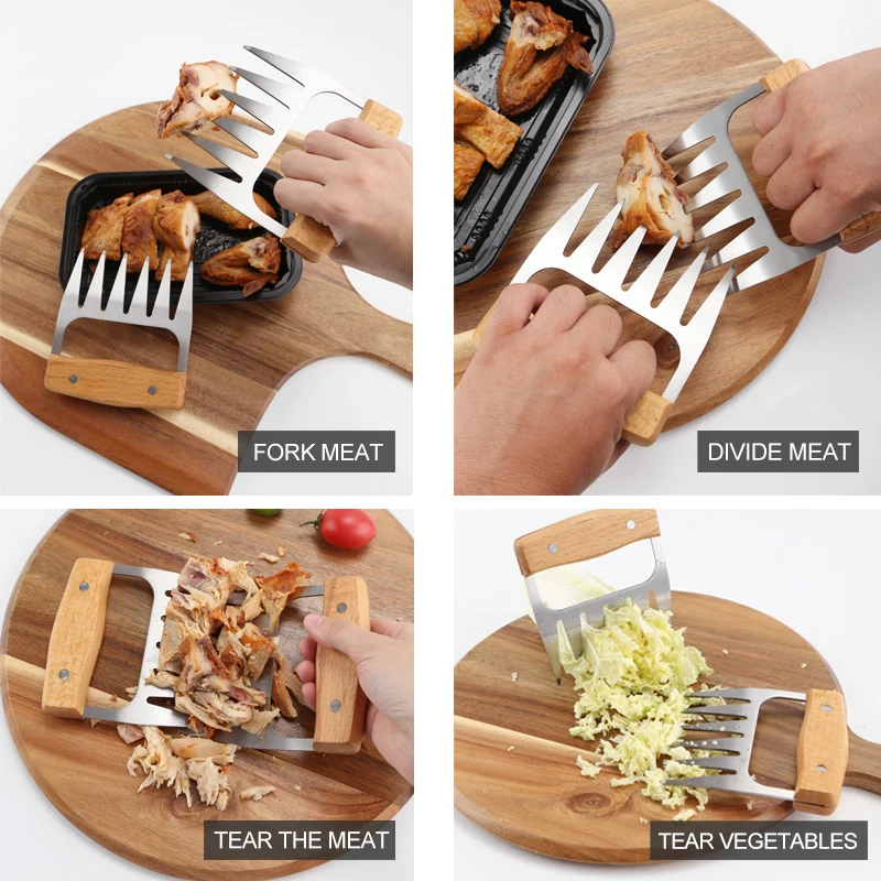 Best Selling Easy Shredding Pulling Handling Lifting Cutting Forks BBQ Meat Claws Pulled Pork Shredder