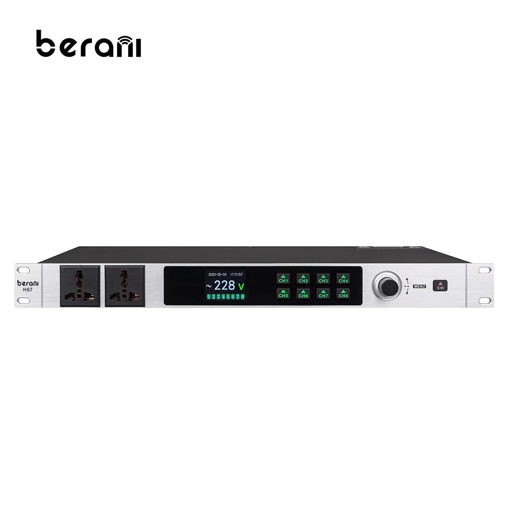 HS7 New Product 8 Channel ABS Led Display Audio Power Sequencer For Ktv Stage Audio, Etc