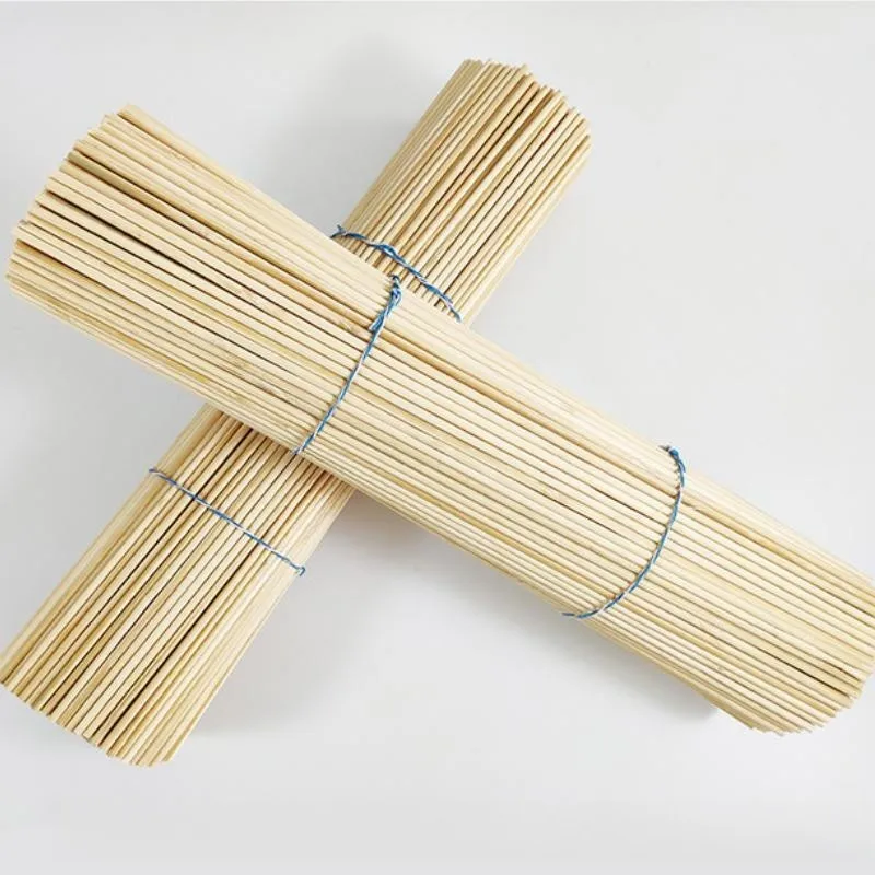 Bamboo Barbecue Skewers Stick Suppliers Sauce Pancake BBQ Sausage Stinky Bean Curd String Disposable Bamboo Sticks Wholesale