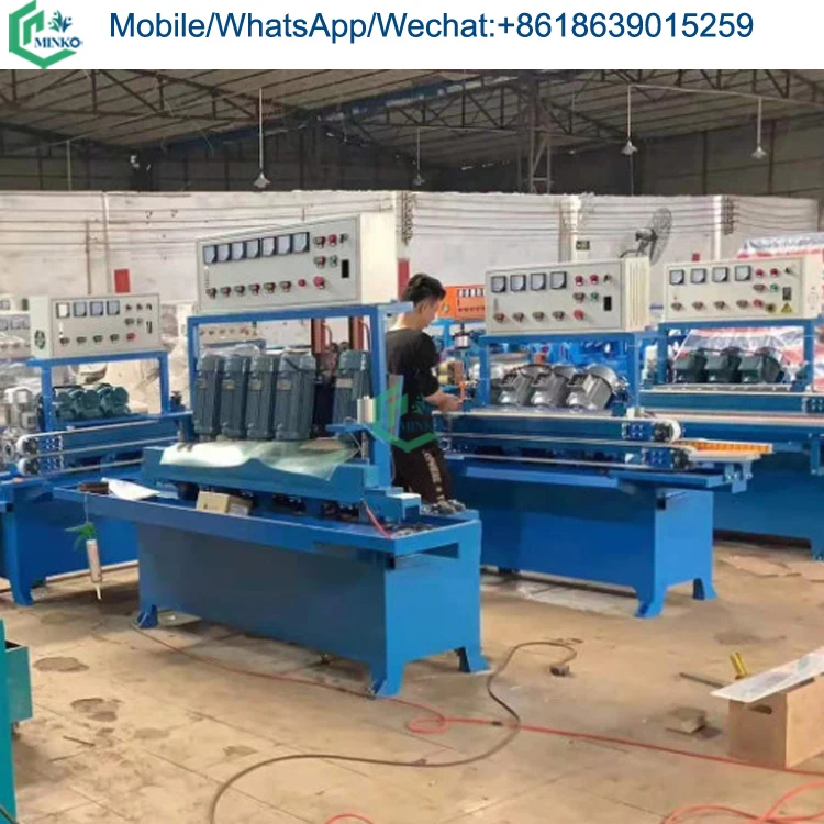 portable glass beveling edging corner processing machinery straight line glass mirror edge polishing machine