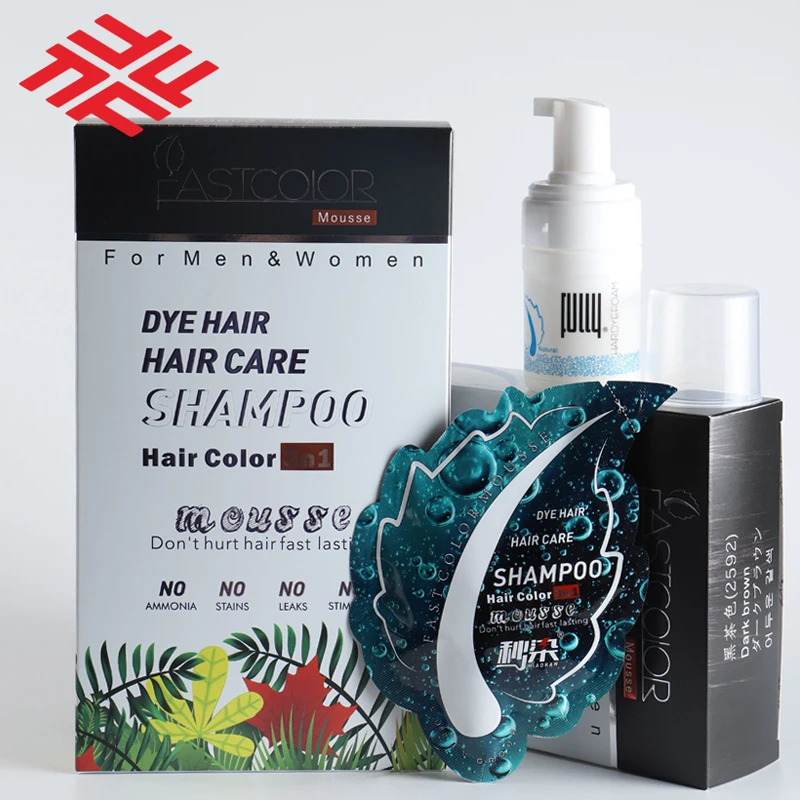 Permanent  Black Hair Color FastColor Mousse Hair Change Shampoo Hair Dye Colour