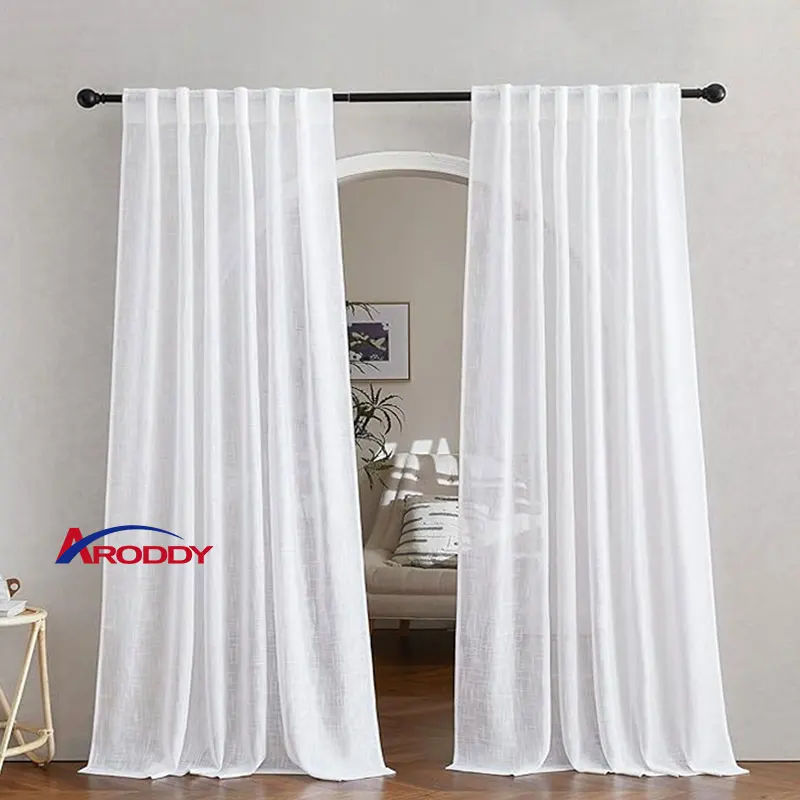 ARODDY Wholesale High End Curtain Set Cortinas Rideaux Luxury Modern Chenille Embroidery Curtains and Curtain Rod Set