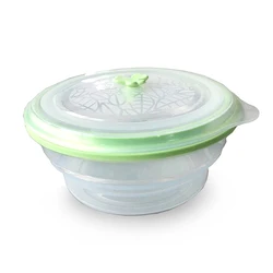 800ml 1000ml 1500ml Collapsible Silicone Lunch Boxes Microwave Silicone Food Storage Container