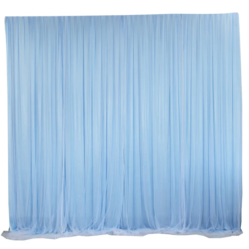 Polyester Thick 3*3m Decorative Wedding Stage Backdrop Window String Fabric Mesh Veils Curtain Wedding Decoration Supplies