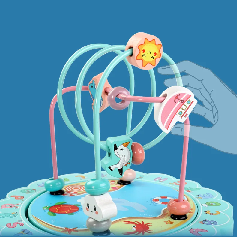 Wooden Activity Cubes Educational Bead Maze For Toddlers Girl Airplane Toy Kid Boys Tablet Learning Toys New  2022 Toys