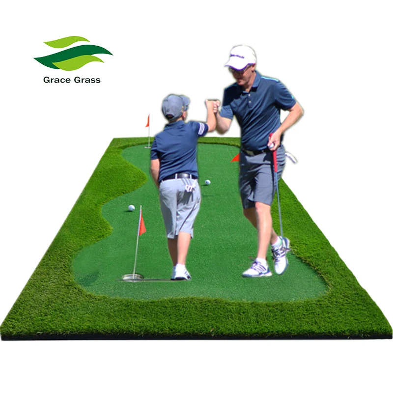 High Quality Golf Putter Mat Custom Golf Practice Mat With Two Hole Golf Putting Trainer-3M With Automatic Ball Return/