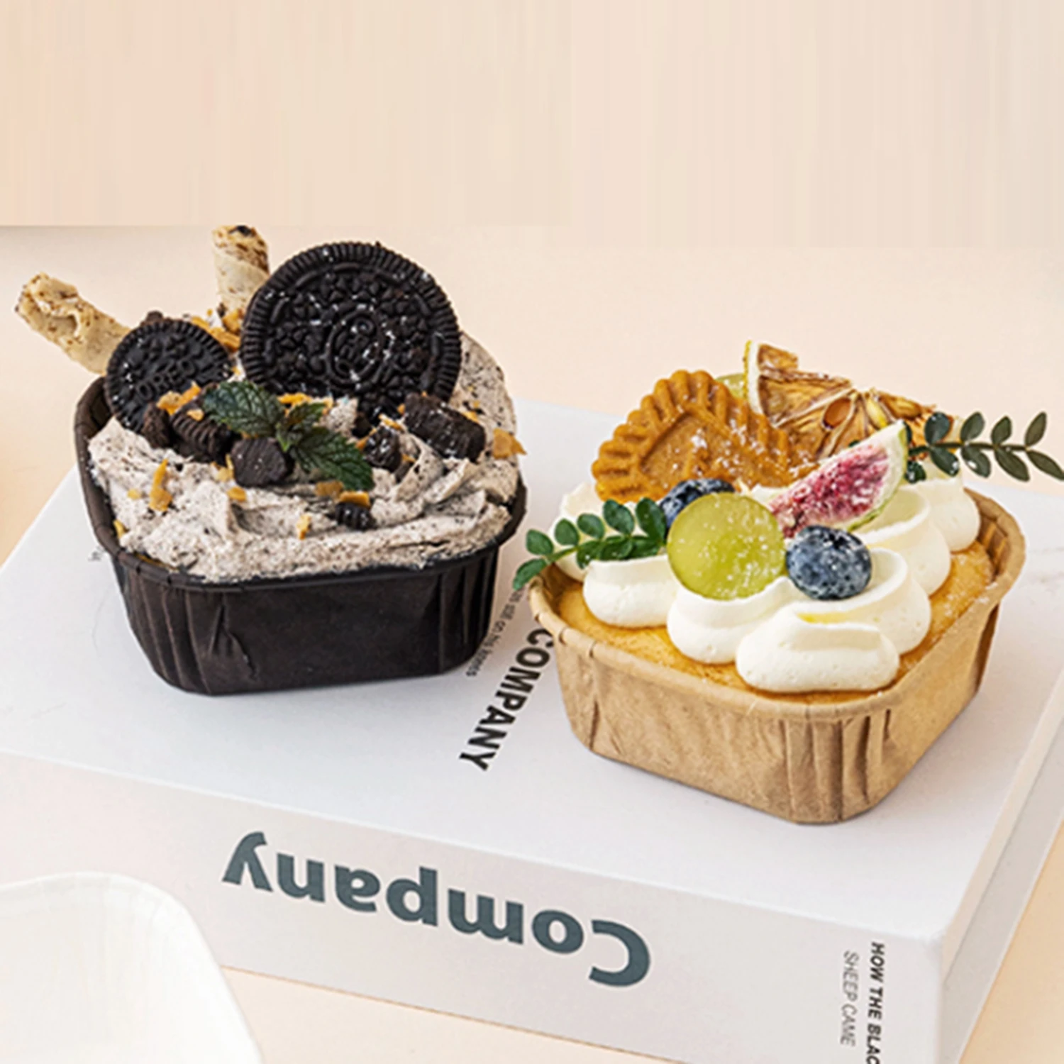 Food-grade Greaseproof Paper Square Mini Cupcake Liners Disposable Brownie Pans Muffin Cake Cup Paper Loaf Baking Pans