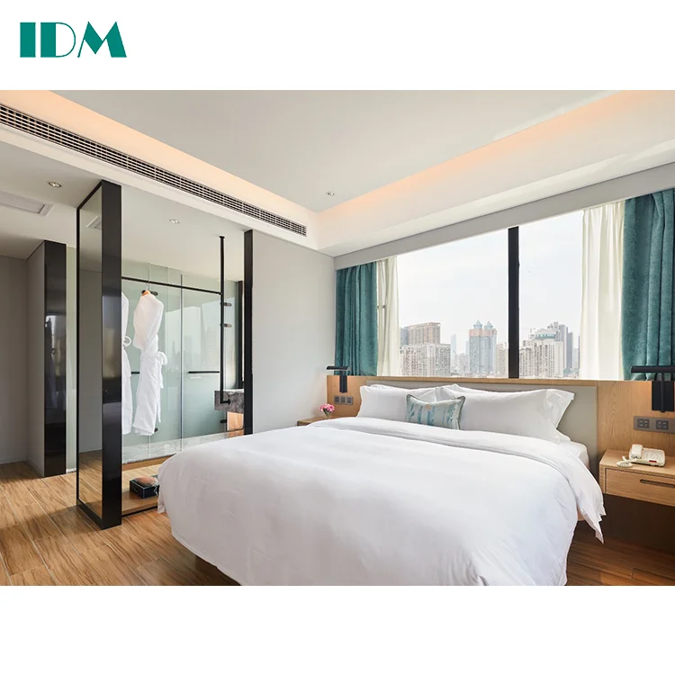 IDM-58 Hotel Wholesale Modern Style Wood Bedroom Set Hotel Furniture