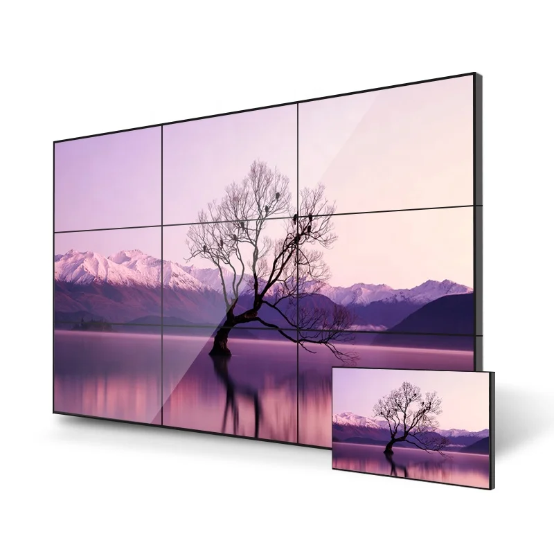 46 / 49 / 55 inch ultra narrow bezel 2x2 splicing screen indoor advertising display player digital signage 3x3 Lcd video wall