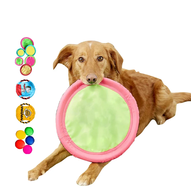 2023 New Style soft rubber nylon training silicone flying disc pet dog toy