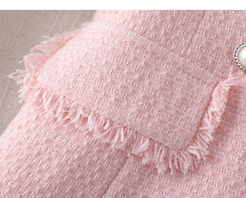 Q10R1213-new high-end feeling top Rough tweed luxury style blazer jacket for party