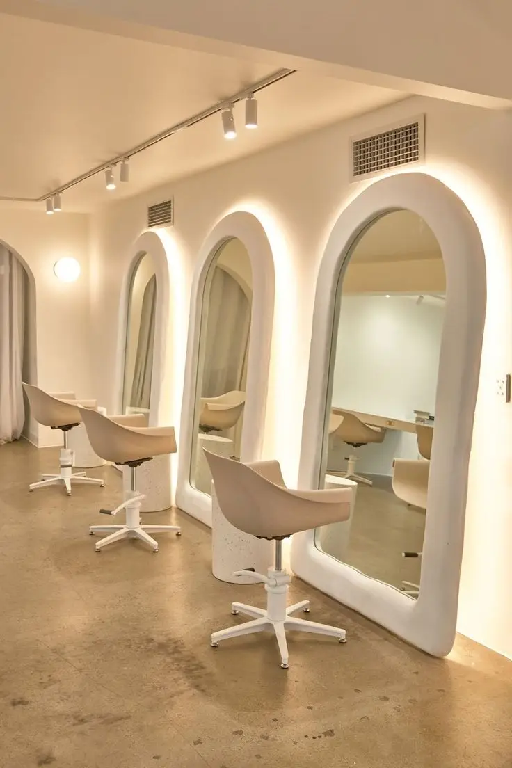 Pink Other Beauty Salon Furniture Set Barbershop Salon Makeup Stylish Hairdressing Barber Chairs And Salon Mirror Set Station