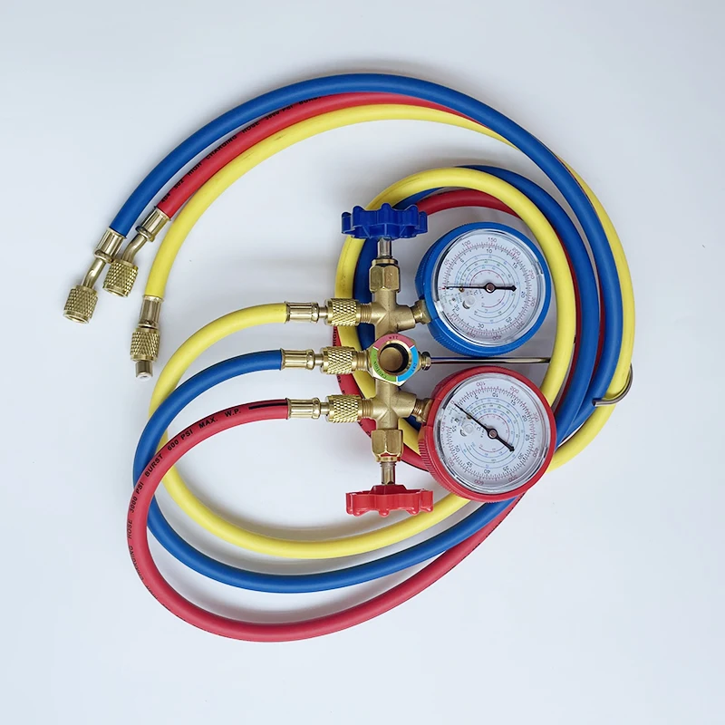 Factory price Refrigeration Hvac AC Air Condition Repairing Manifold Gauges Set for R134A R404 R12 R22