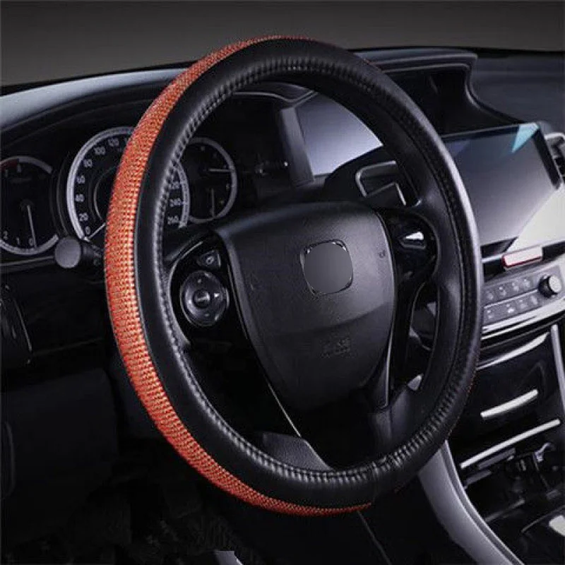 Rhinestone Car Steering Wheel Cover Manufactory Direct Deal Universal Luxury Crystal Diamond Non-slip Car Steering Wheel Cover